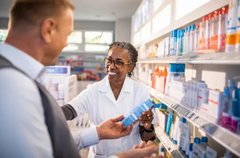 Patient talking to a pharmacist