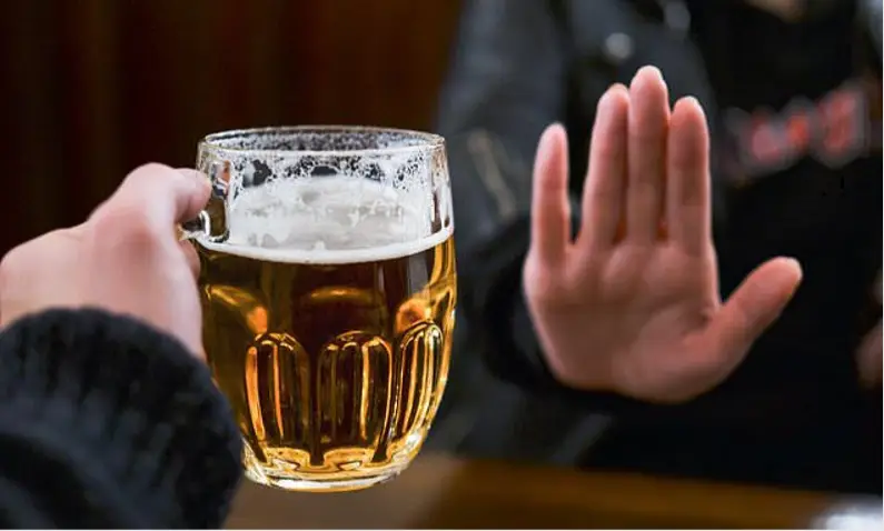 Man refusing a pint of beer