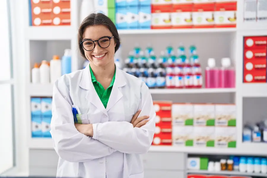 Happy women pharmacist