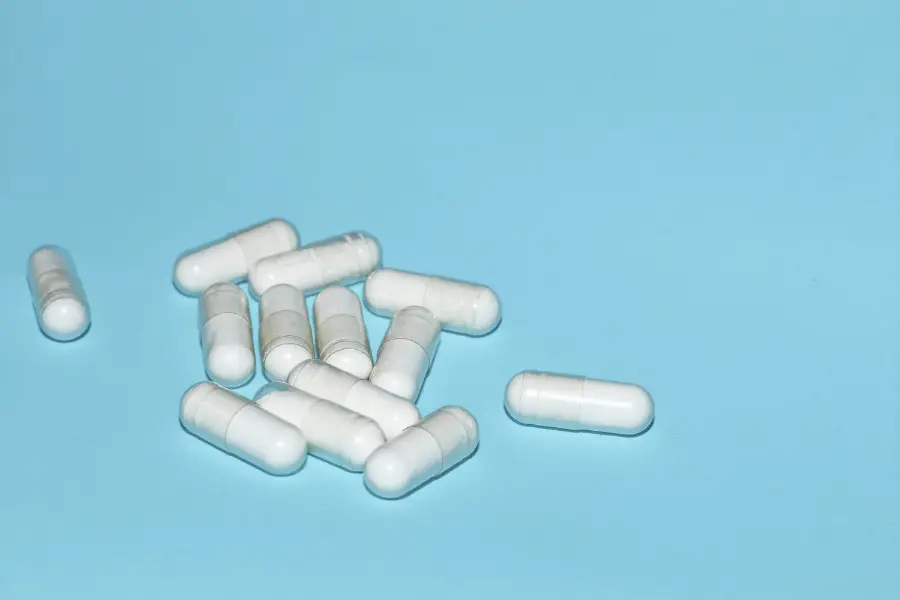 Capsules on a blue background