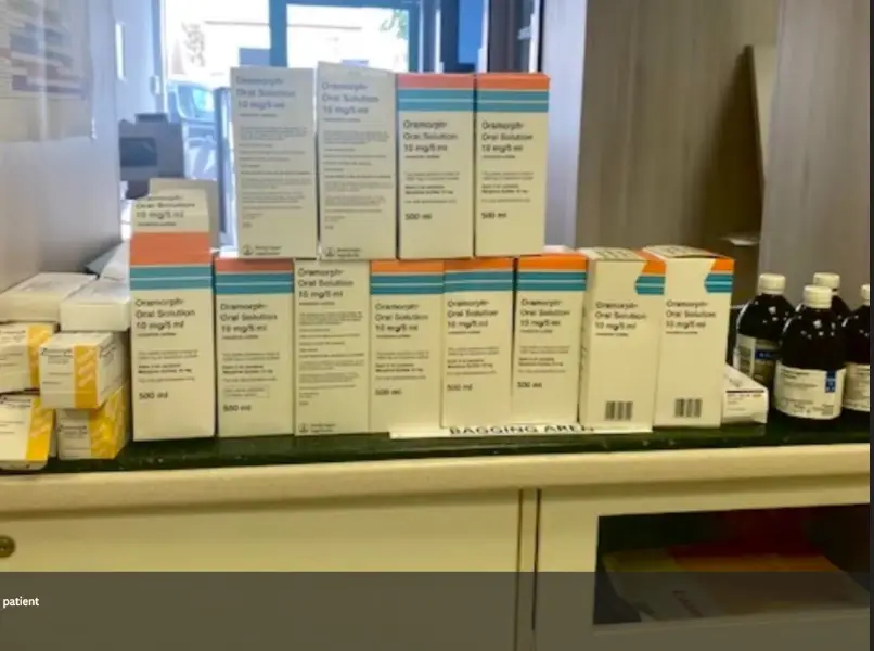 Stock of drugs on a shelf